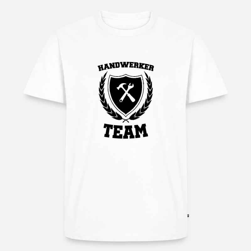 Handwerker Team - Männer Premium Bio T-Shirt - Weiß