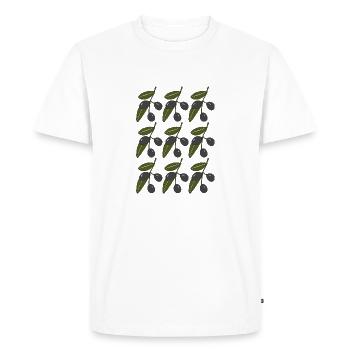 Olive branch pattern - Men's Premium Organic T-Shirt - white - Front - Nico (187cm)
