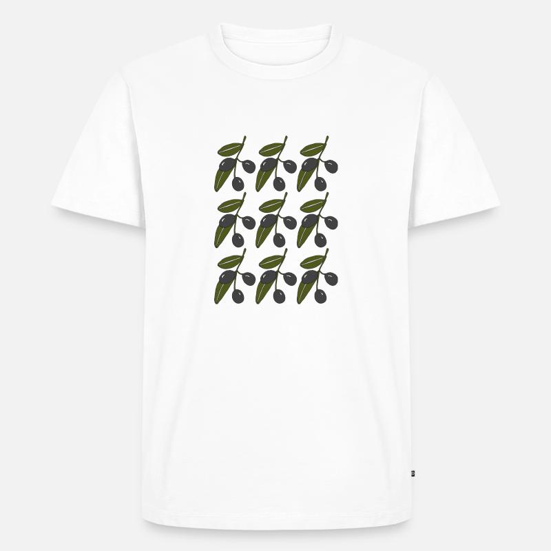 olivenzweig muster - Männer Premium Bio T-Shirt - Weiß