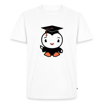 Oiseau Graduation Collège Graduation Chapeau École - T-shirt Premium bio Homme - blanc - Devant - Nico (187cm)