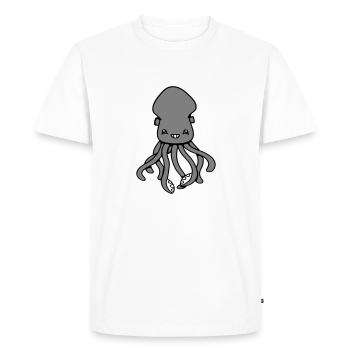 Pieuvre Pieuvre Pieuvre Calmar Mignon Calmar géant Drôle - T-shirt Premium bio Homme - blanc - Devant - Nico (187cm)