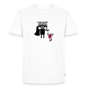 je suis ton pere radio k7 mp3 lecteur - T-shirt Premium bio Homme - blanc - Devant - Nico (187cm)