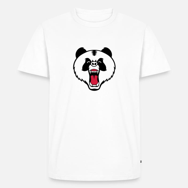 wütend Pandabären - Männer Premium Bio T-Shirt - Weiß