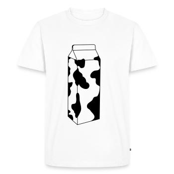Lait - T-shirt Premium bio Homme - blanc - Devant - Nico (187cm)