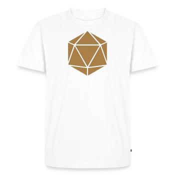 d20 twenty sided dice symbol - Men's Premium Organic T-Shirt - white - Front - Nico (187cm)