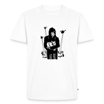 CRUELTY-FREE / Joyeuses Pâques - T-shirt Premium bio Homme - blanc - Devant - Nico (187cm)