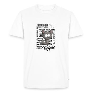 je Suis Kelpie Fawn - Noir FR - T-shirt Premium bio Homme - blanc - Devant - Nico (187cm)