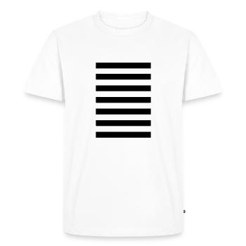 White Lands stripes pattern - Men's Premium Organic T-Shirt - white - Front - Nico (187cm)