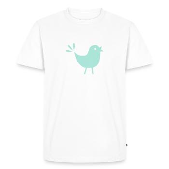 Little Bird Mint Turquoise - Men's Premium Organic T-Shirt - white - Front - Nico (187cm)