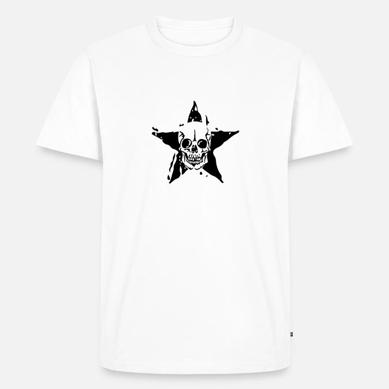 Todesstern Todes Kopf etoile2 - Männer Premium Bio T-Shirt - Weiß