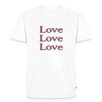 LOVE,JUST MARRIED,VIVE LES MARIES,EVJF,COUPLE - Men's Premium Organic T-Shirt - white - Front - Nico (187cm)