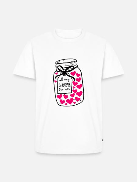 Mason jar full of love - Men's Premium Organic T-Shirt - white