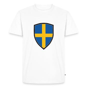 SWEDEN FLAG SHIELD - T-shirt Premium bio Homme - blanc - Devant - Nico (187cm)