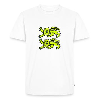 leopards normand logo drapeau 2701 - T-shirt Premium bio Homme - blanc - Devant - Nico (187cm)
