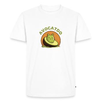 Avocado Cat - Avocatdo - Men's Premium Organic T-Shirt - white - Front - Nico (187cm)
