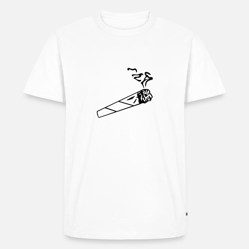 Joint - Zigarette - Männer Premium Bio T-Shirt - Weiß