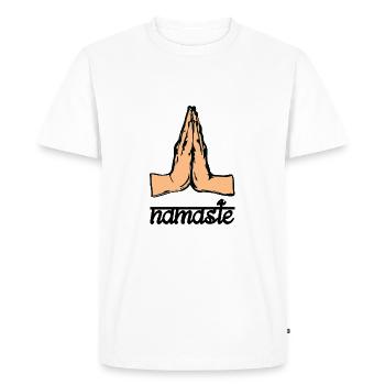 NAMASTE - Men's Premium Organic T-Shirt - white - Front - Nico (187cm)