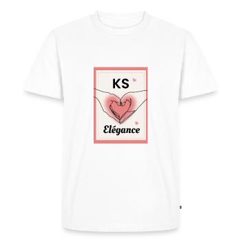 KS Elégance - T-shirt Premium bio Homme - blanc - Devant - Nico (187cm)