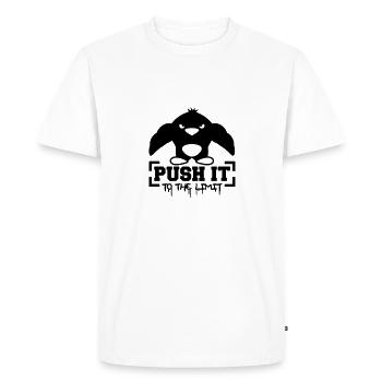 Push It To The Limit Penguin - Men's Premium Organic T-Shirt - white - Front - Nico (187cm)