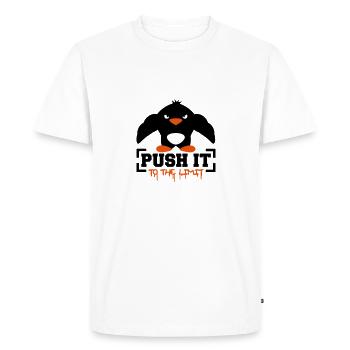Push It To The Limit Funny Muscular Penguin - Men's Premium Organic T-Shirt - white - Front - Nico (187cm)