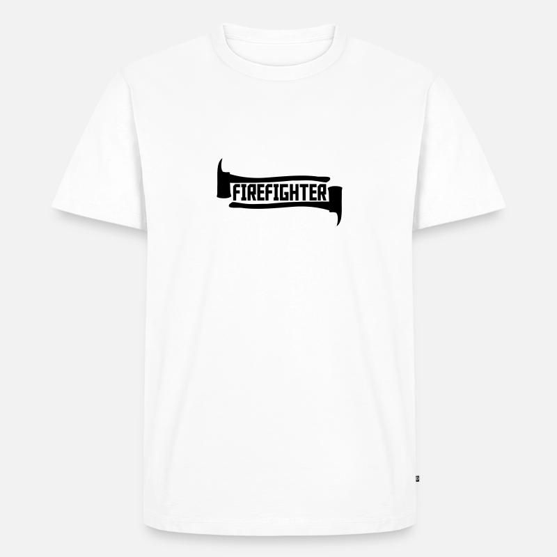 Pompier Axt Logo - T-shirt Premium bio Homme - blanc