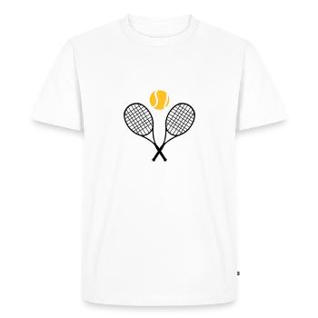 Tennis, tennis racket and tennis ball (cheap!) - Men's Premium Organic T-Shirt - white - Front - Nico (187cm)