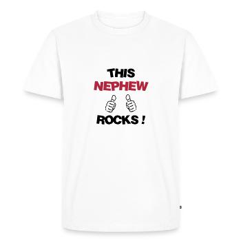 Nièce / Neveu / Oncle / Tante - T-shirt Premium bio Homme - blanc - Devant - Nico (187cm)