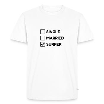 surf / surfeur / surfer / plage - T-shirt Premium bio Homme - blanc - Devant - Nico (187cm)
