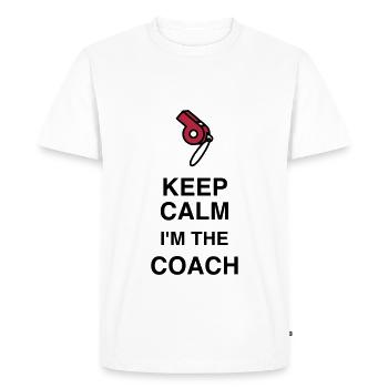 Coach / Coaching / Entraineur / Sport - T-shirt Premium bio Homme - blanc - Devant - Nico (187cm)