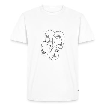 Visages d'art en ligne - T-shirt Premium bio Homme - blanc - Devant - Nico (187cm)