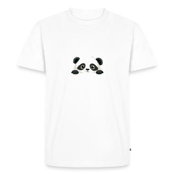 panda coup d’œil mignon adorable drôle animal dessin animé - T-shirt Premium bio Homme - blanc - Devant - Nico (187cm)