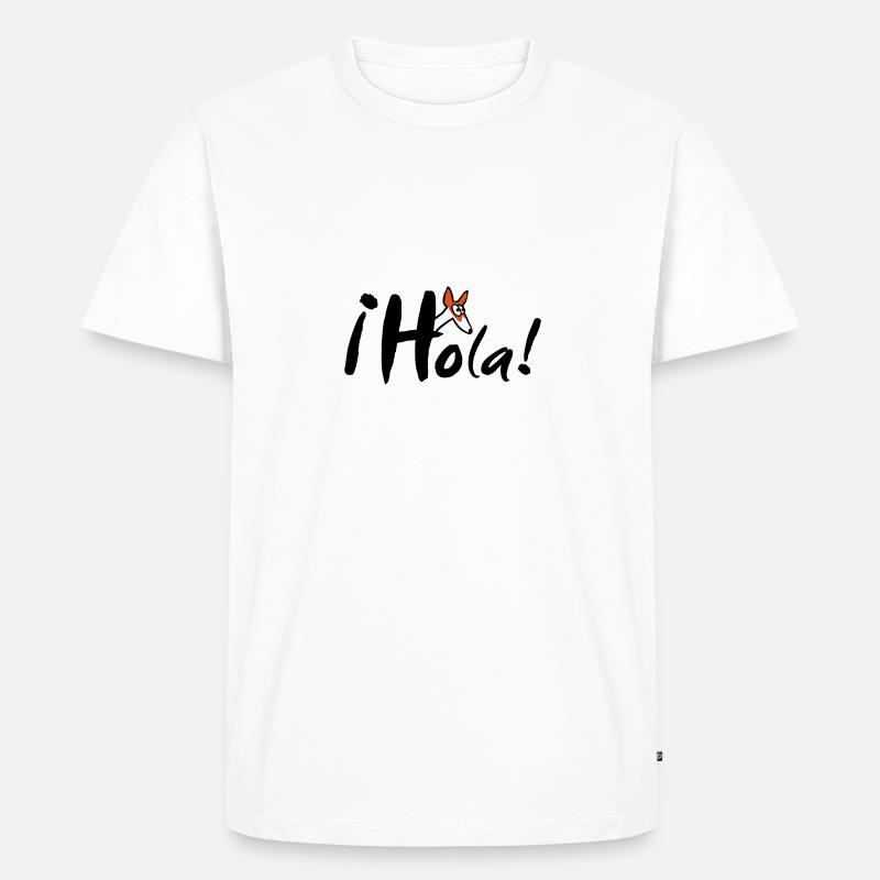 Hola Podenco - Männer Premium Bio T-Shirt - Weiß