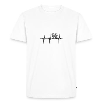 Heartbeat for Elegant Lion Style Tattoo - Men's Premium Organic T-Shirt - white - Front - Nico (187cm)