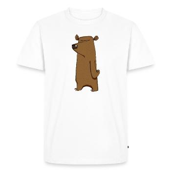 Funny Grumpy Cartoon Bear Hate Monday - Men's Premium Organic T-Shirt - white - Front - Nico (187cm)