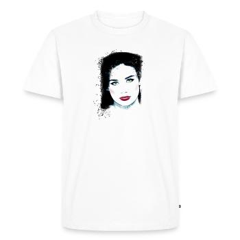 Woman, Green Eyes,Demi Moore,Heart, Face,Painting - Men's Premium Organic T-Shirt - white - Front - Nico (187cm)