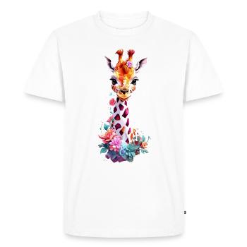 Giraffe V1 24 01 - Men's Premium Organic T-Shirt - white - Front - Nico (187cm)