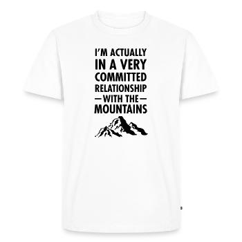Committed Relationship With The Mountains - Men's Premium Organic T-Shirt - white - Front - Nico (187cm)