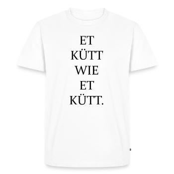 Et kütt comment et kütt | Cologne Droit fondamental - T-shirt Premium bio Homme - blanc - Devant - Nico (187cm)