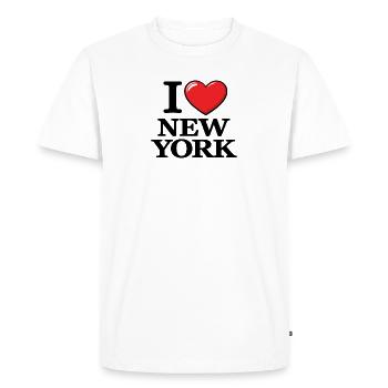 I Love New York USA – Urban Message - Men's Premium Organic T-Shirt - white - Front - Nico (187cm)