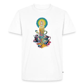 Faith Light Candle Retro Spirit Design - T-shirt Premium bio Homme - blanc - Devant - Nico (187cm)