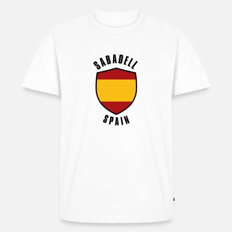 Sabadell Shield Spanien Farben - Männer Premium Bio T-Shirt - Weiß