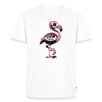 Flamingo Skeleton Pink Gothic - Men's Premium Organic T-Shirt - white - Front - Nico (187cm)