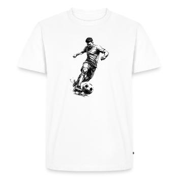 Dynamic Footballer Sketch in Pencil Style - Men's Premium Organic T-Shirt - white - Front - Nico (187cm)