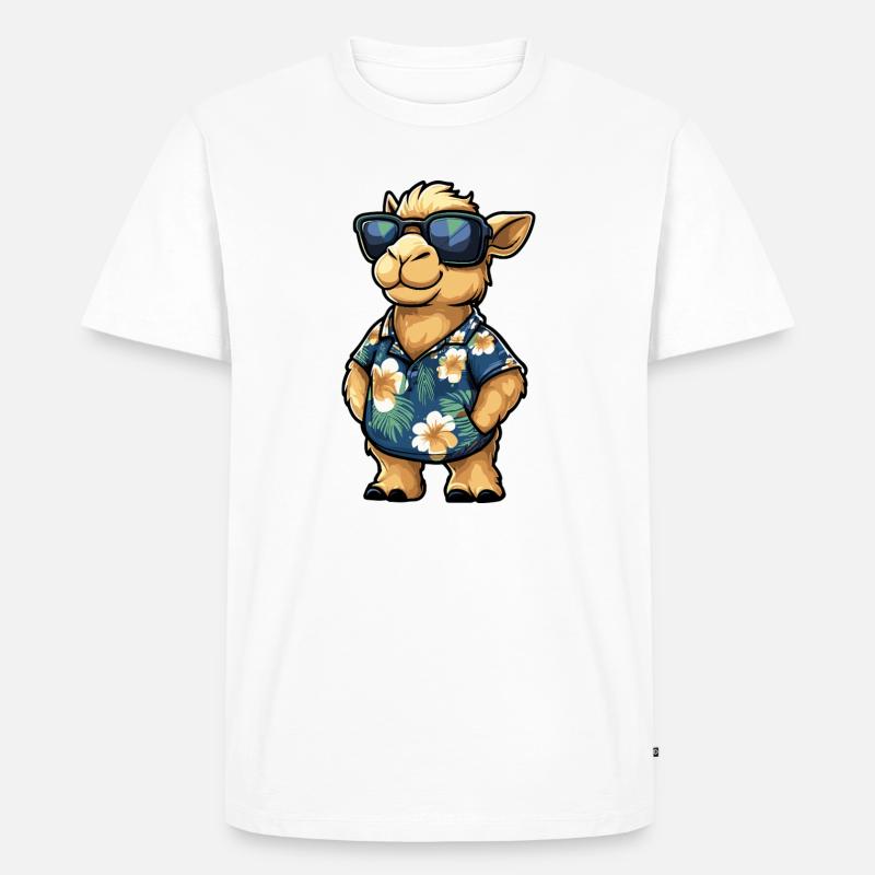 Kamel Comic Urlaub - Männer Premium Bio T-Shirt - Weiß