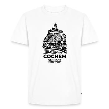 Silhouette du Cochem Moselle du Rhin - T-shirt Premium bio Homme - blanc - Devant - Nico (187cm)