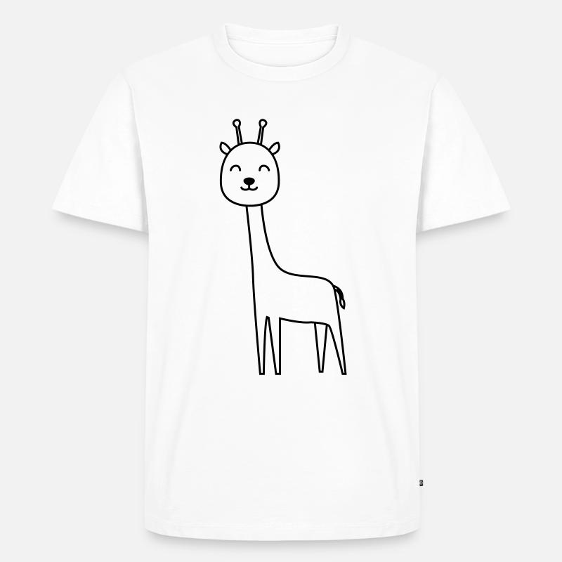 Giraffe Comic Tier - Männer Premium Bio T-Shirt - Weiß
