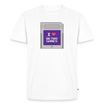 Retro Boy - I love retrogames - T-shirt Premium bio Homme - blanc - Devant - Nico (187cm)