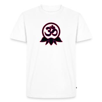 Om Mani Padme Hum Buddha Mantra Yoga Spirituality - Men's Premium Organic T-Shirt - white - Front - Nico (187cm)
