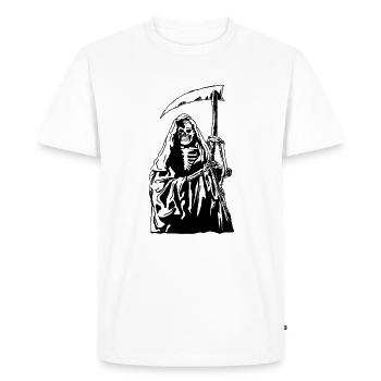Horreur Mort Faux Scary Squelette Cadeau d’Halloween - T-shirt Premium bio Homme - blanc - Devant - Nico (187cm)