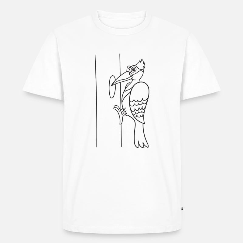 Specht, Vogel, Geschenk, Geschenkidee - Männer Premium Bio T-Shirt - Weiß